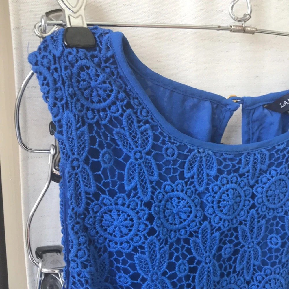 Lace dress w lining 10 Rich Royal  Blue sleeveless formal ?NWT - Picture 4 of 12